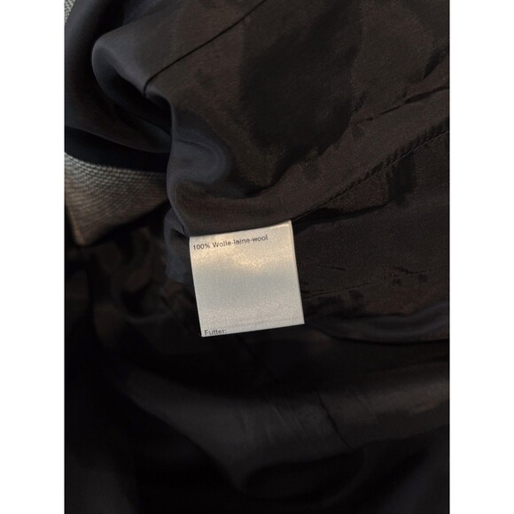 Akris Punto Women Blazer Gray Two Button Plaid Suit Jacket Notched Office Size 6 - Picture 10 of 11